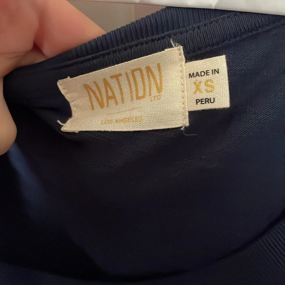 SO FEMME girlie NWOT Nation LTD midnight blue classic midi dress XS 💕 - Picture 3 of 6